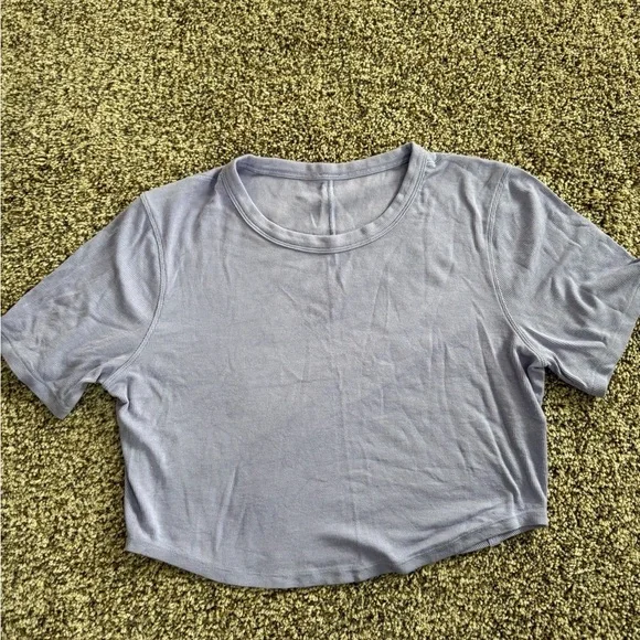 Lululemon Hold Tight Cropped T-Shirt- Lilac Smoke - Picture 3 of 5